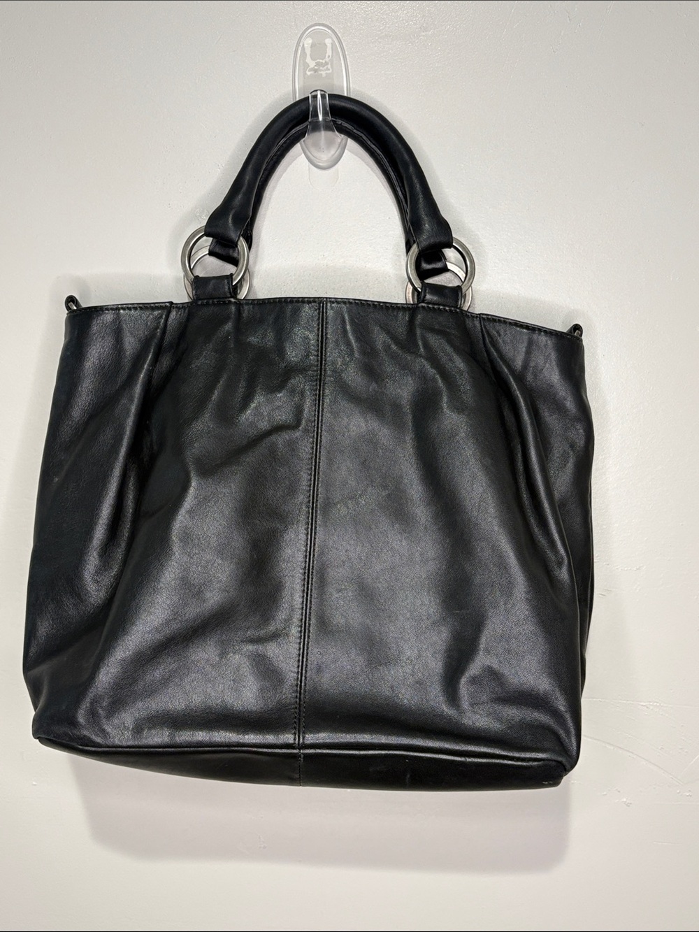 HOBO INTERNATIONAL Classic Black Leather Tote Bag